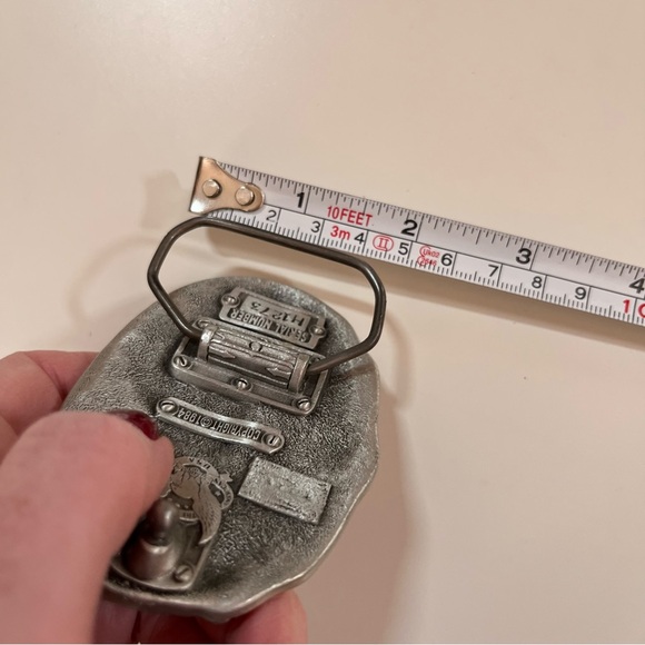 Vintage 1980's Las Vegas Heavy silver western trucker belt buckle made in USA - Picture 11 of 17